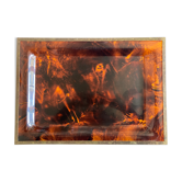 Plate of lucite scale and patinated brass
