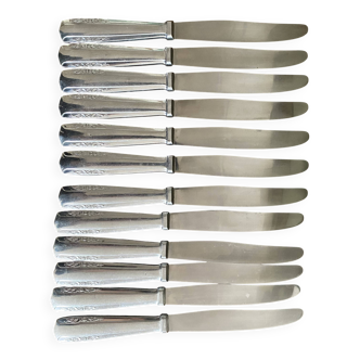 Couteaux argentés lame inox Vego , années 50