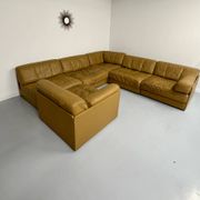 Large modular corner sofa De Sede DS-76, 6 vintage leather modules