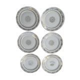 6 porcelain hollow plates, signed LJ & cie