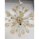 Sputnik Chandelier in Murano Glass with Gold Air Drops and Metal Frame