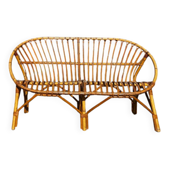 Rattan bench from the 60s