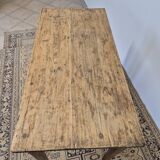 Table de ferme, bureau rustique en chêne massif et sapin, 1950