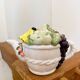 Vintage fruit majolica teapot
