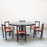 Table and 6 chairs mod. ibisco, 70's/80's
