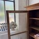 Glass-fronted walnut library 1900