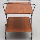 Desserte trolley scandinave à roulettes en métal et bois