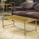 Néo-classical coffee table set with 2 side tables, mirrored glass, 1980s.