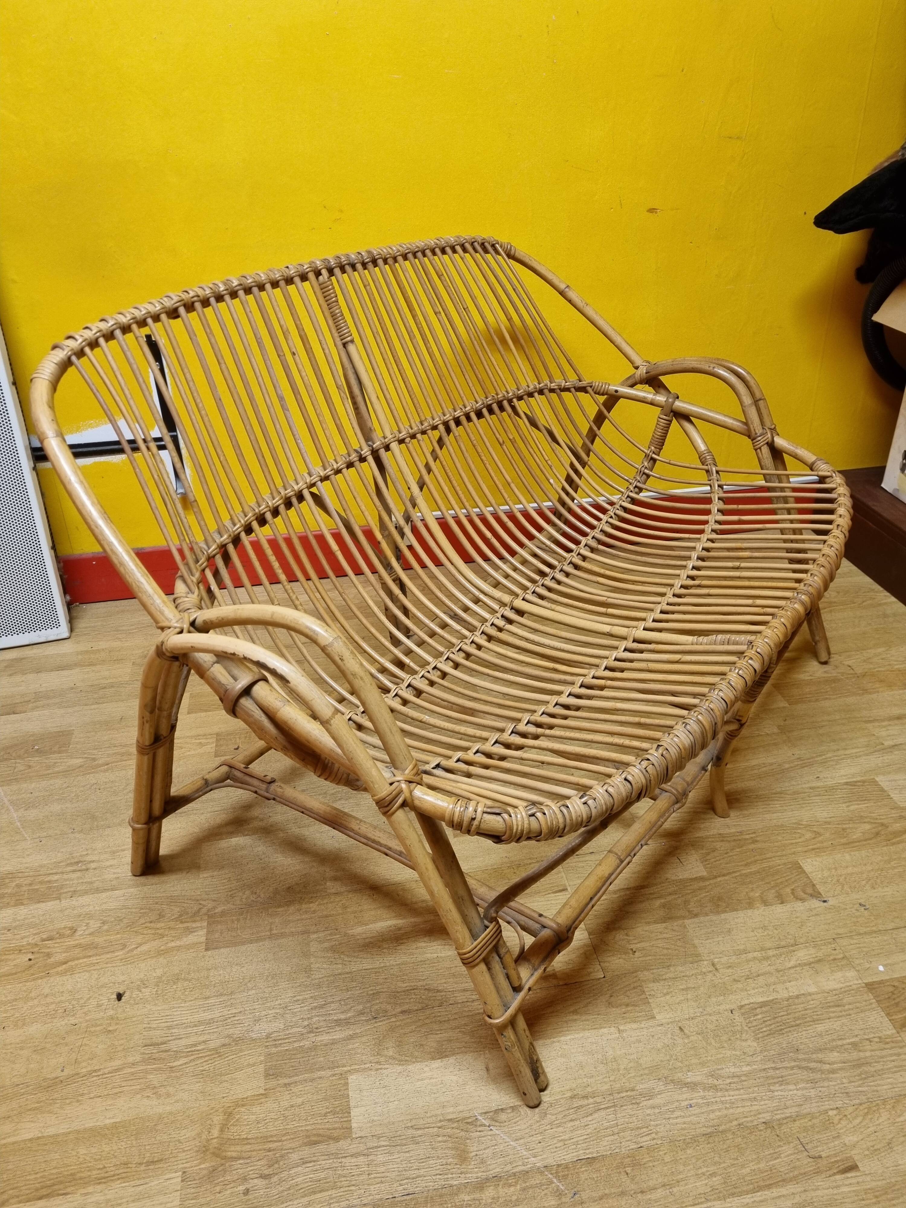Rattan sofa bench year 70