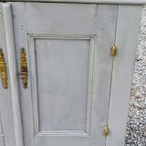 Early 20th century Parisian sideboard in solid wood with gray patina