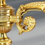 Lampe Bouillotte Bronze Style Empire Abat-jour & Pied laqué Bordeaux