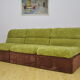 Green and brown corduroy modular sofa, 1970s.