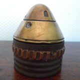 Ancien encrier de poilu - 1914/1918 - Artisanat de tranchées - Laiton, cuivre - Pièce de collection
