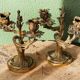 Pair of bronze candlesticks, rococo, 2 lights