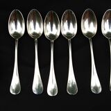 6 small spoons silver metal pink medallion