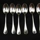 6 small spoons silver metal pink medallion