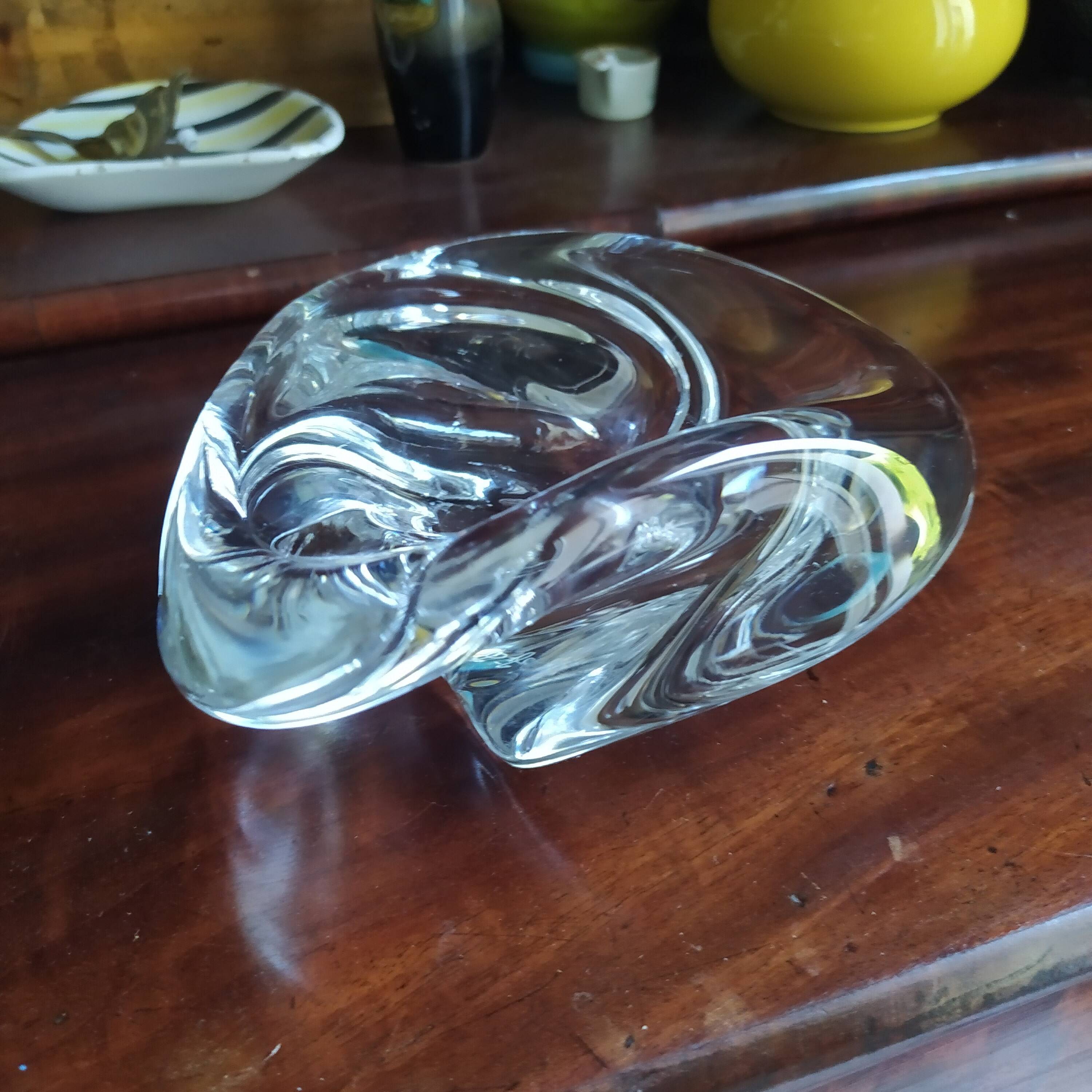Empty pocket ashtray caravelle from the st louis crystal factory