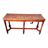 Piano bench seat in cane