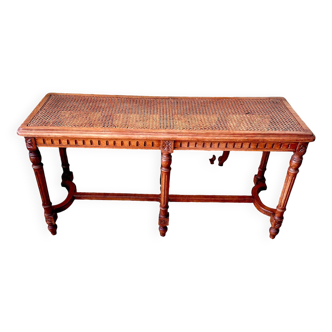 Banc banquette de piano en cannage
