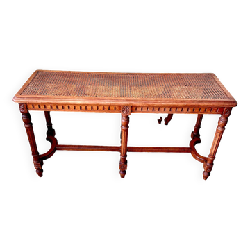 Banc banquette de piano en cannage