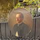 Old oval portrait painting 1900 19th century