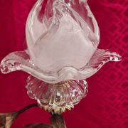 brass and pewter floral lamp 1900 art nouveau murano tulip 37x16
