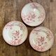 3 plates Terre de Fer Gien model "Tulips"