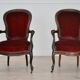 Antique Louis Philippe Style Italian Lounge Chairs, Set of 2