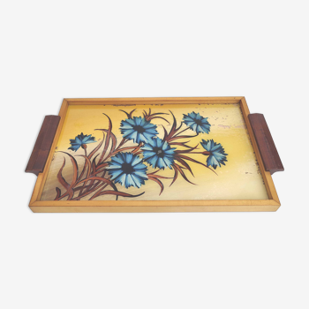Wooden flower service tray Art Deco