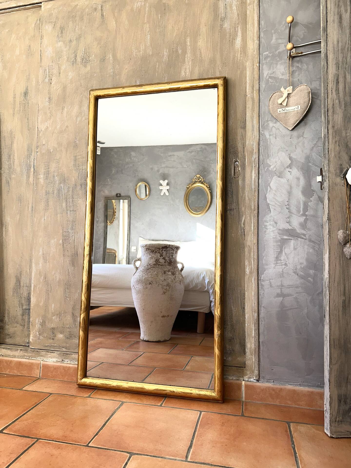 19th-century antique gilded mirror.