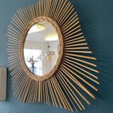 Rattan sun mirror 70s