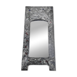 Mirror with embossed metal frame by alfred daguet, 1900s art nouveau period