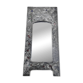 Mirror with embossed metal frame by alfred daguet, 1900s art nouveau period