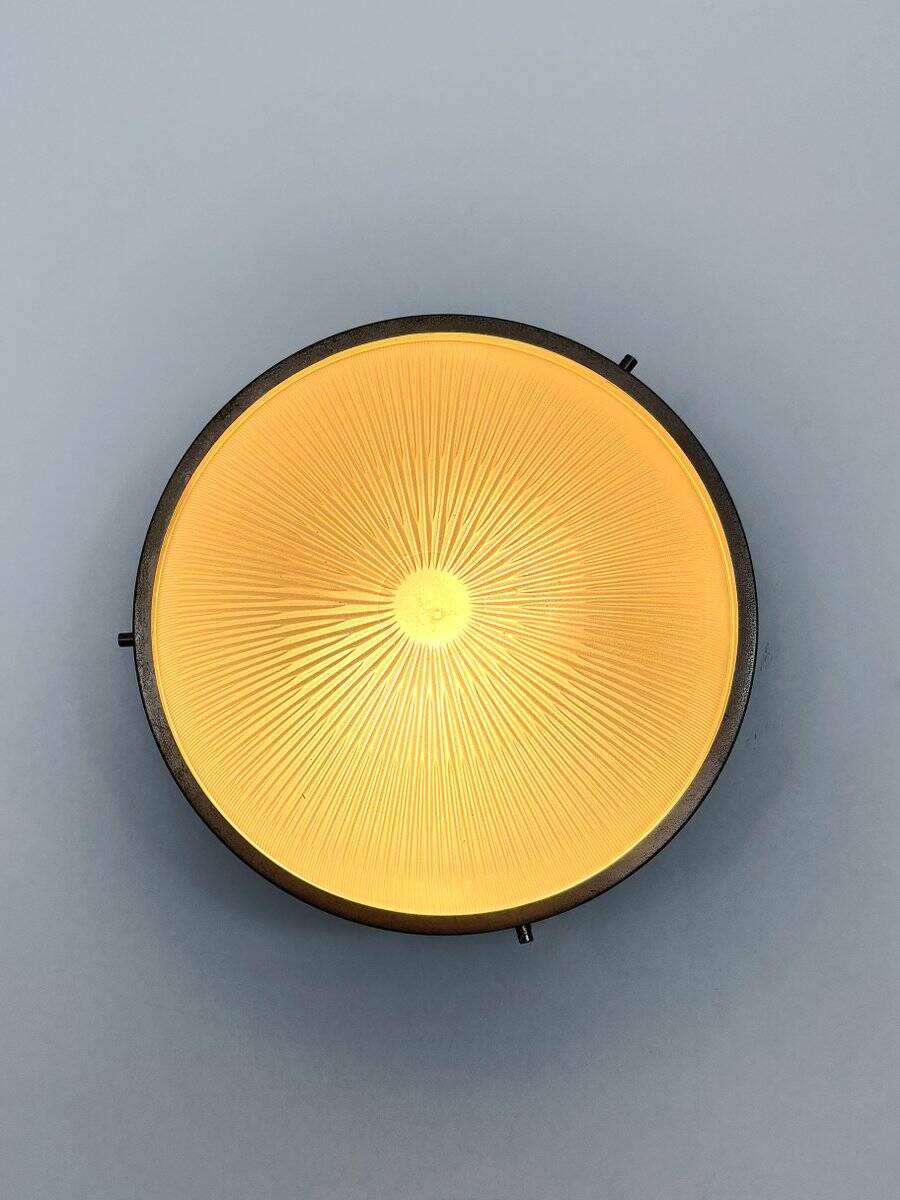 Mid-Century Italian Sigma Lamp in Glass and Metal by Sergio Mazza for Artemide, 1960s