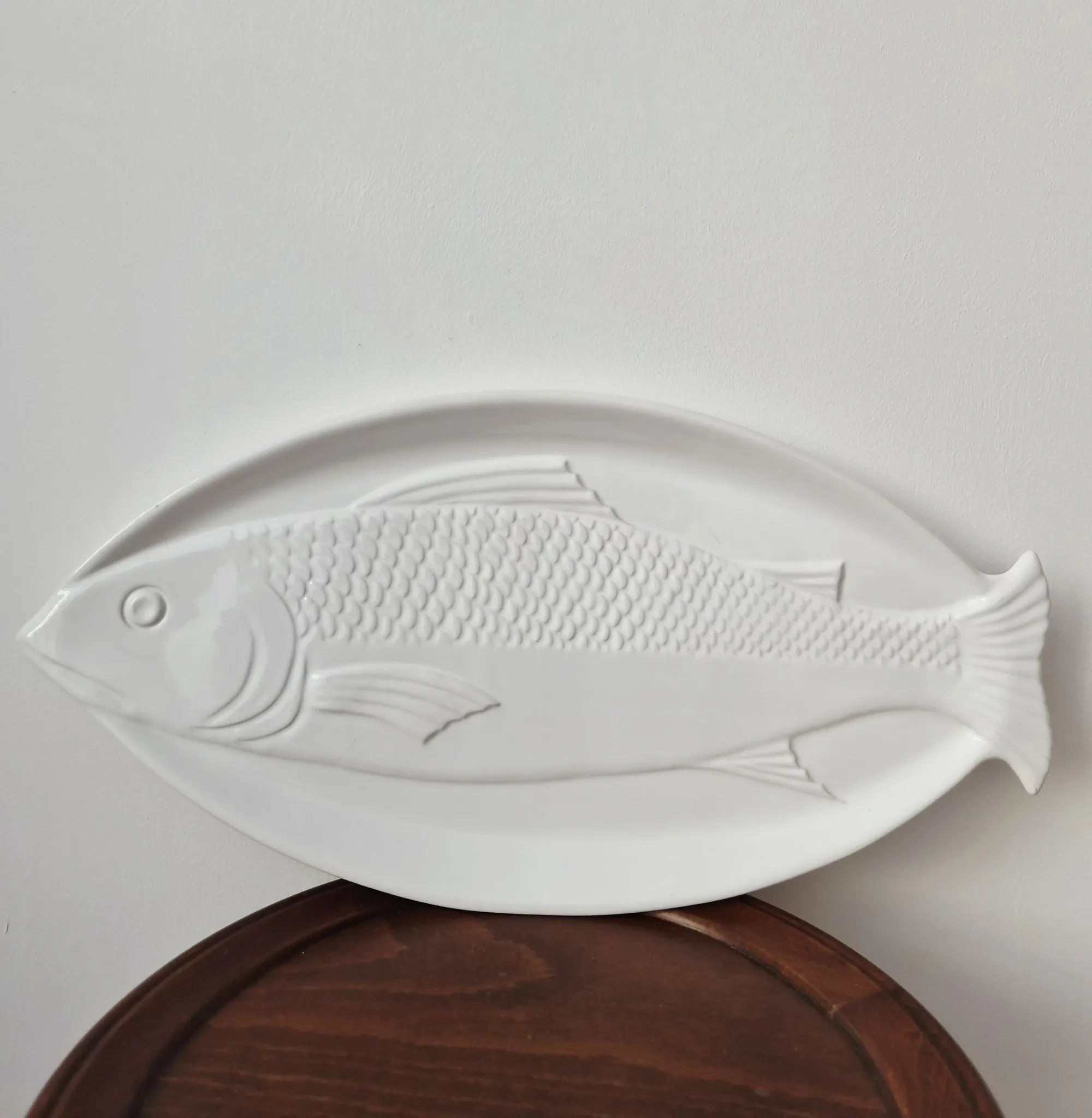Large vintage ceramic plate "Fish" from Portugal -