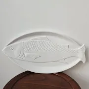 Large vintage ceramic plate "Fish" from Portugal -