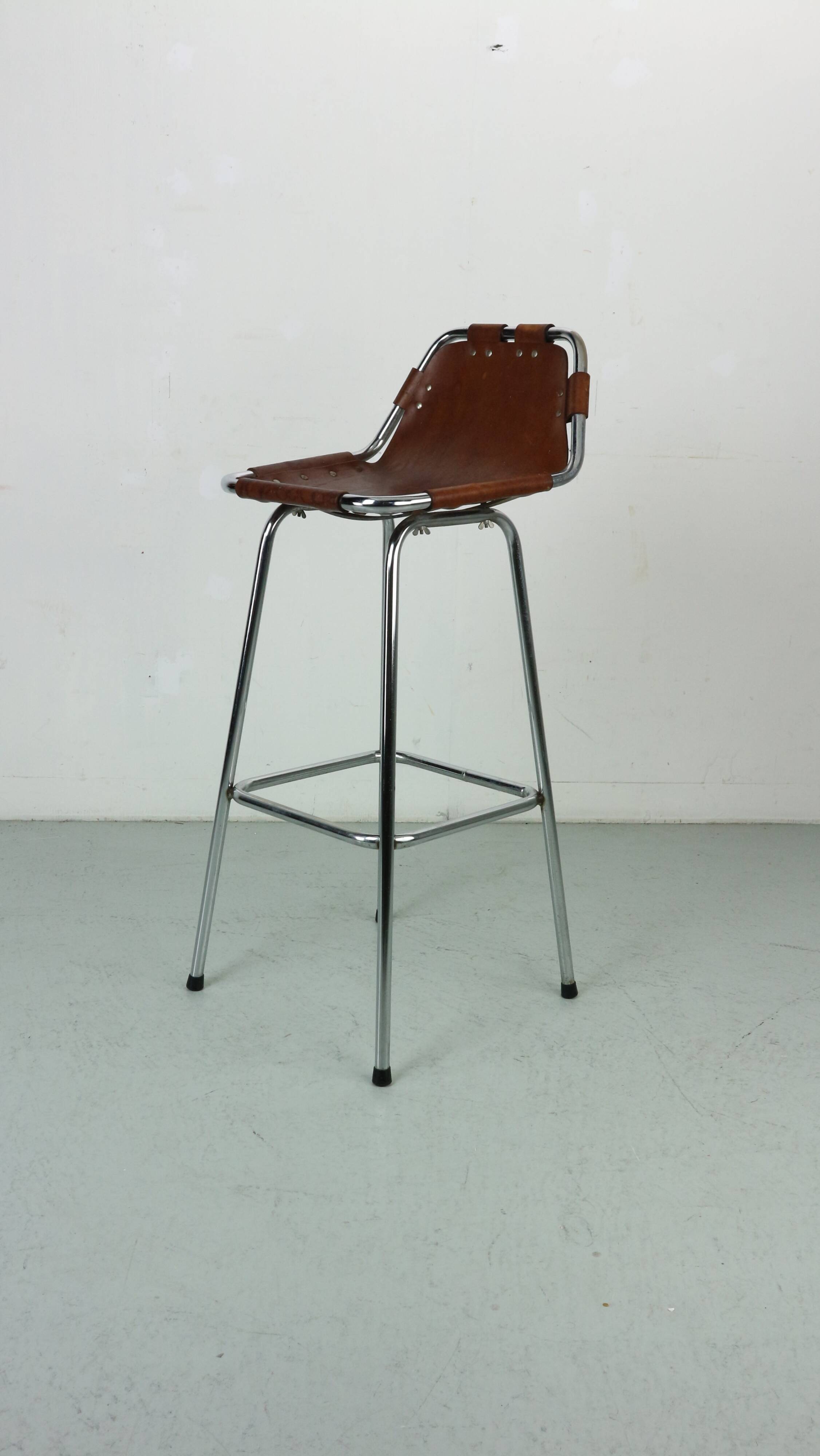 Dalvera "Les Arc" Original Leather Barstool, 1960