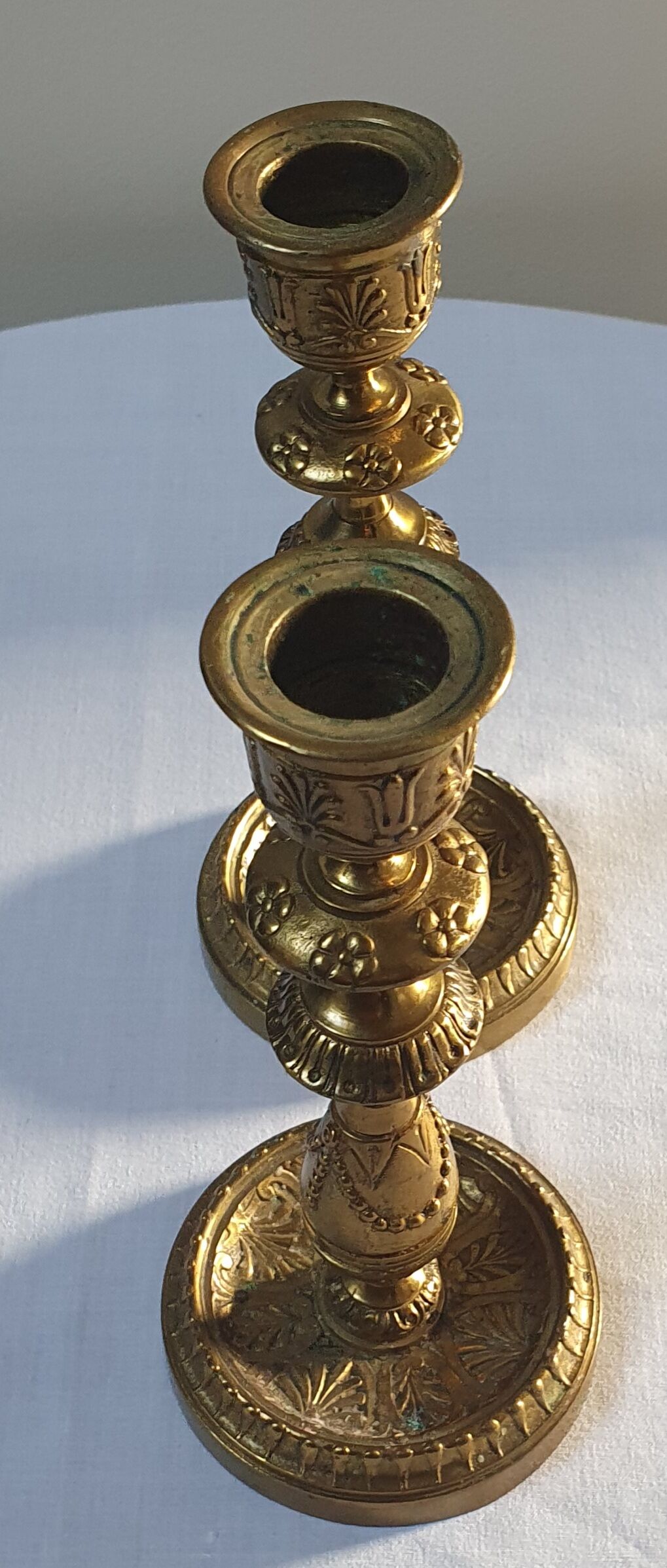Old brass candle holders