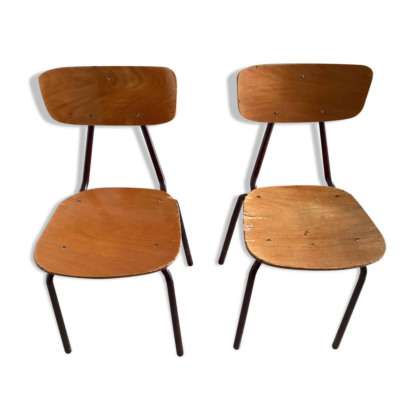 Set of 4 vintage school chairs