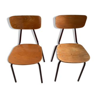 Set of 4 vintage school chairs