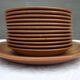 Set 12 plates and 1 dish sandstone of Burgundy Sarreguemines