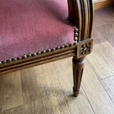 Pink velvet armchair