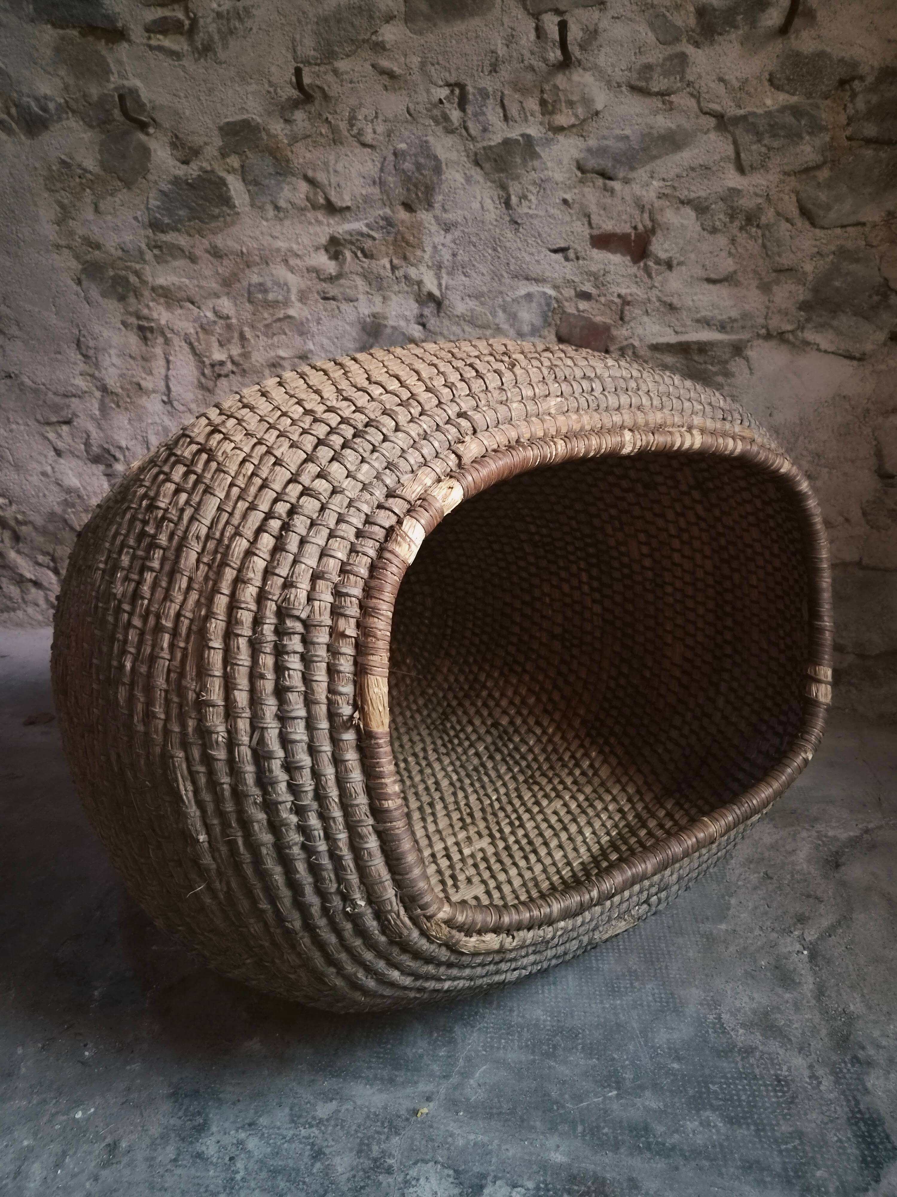 Panier à grains français ancien – Auvergne, vers 1900