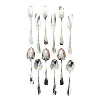 Christofle hemerocallis, cutlery: 6 forks and 6 spoons