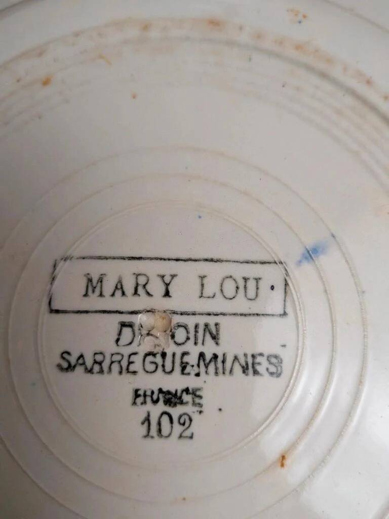 Set of 2 vintage deep plates Digoin Sarreguemines Marie-lou Terre de Fer