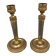 Pair of miniature candle holders in bronze dore restoration period nineteenth