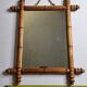 Miroir en bois tourné à l'imitation du bambou, des années 40-50, 42 x 49 cm