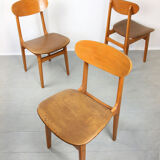 Vintage Italian Leatherette Dining Chairs, set of 3
