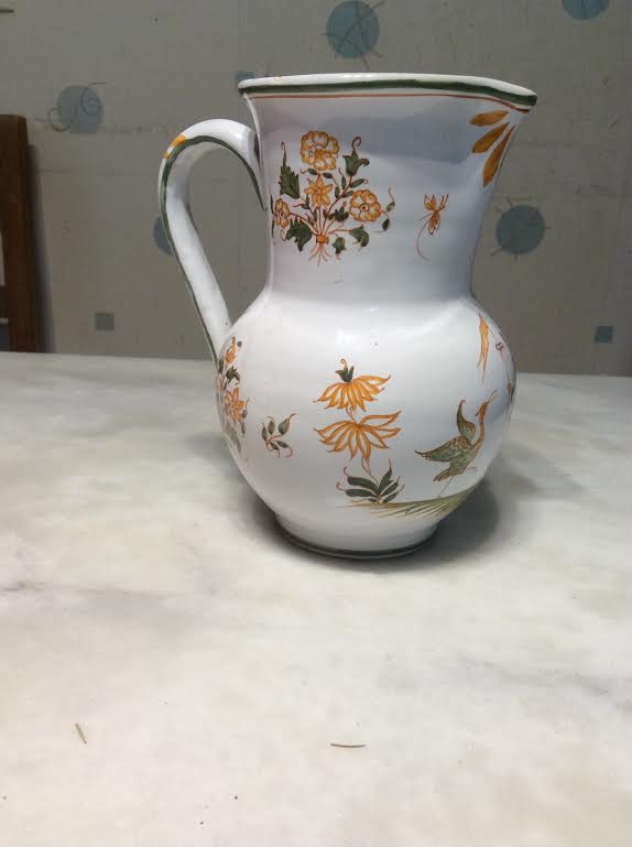 Pitcher decoration porcelain flower malicorne