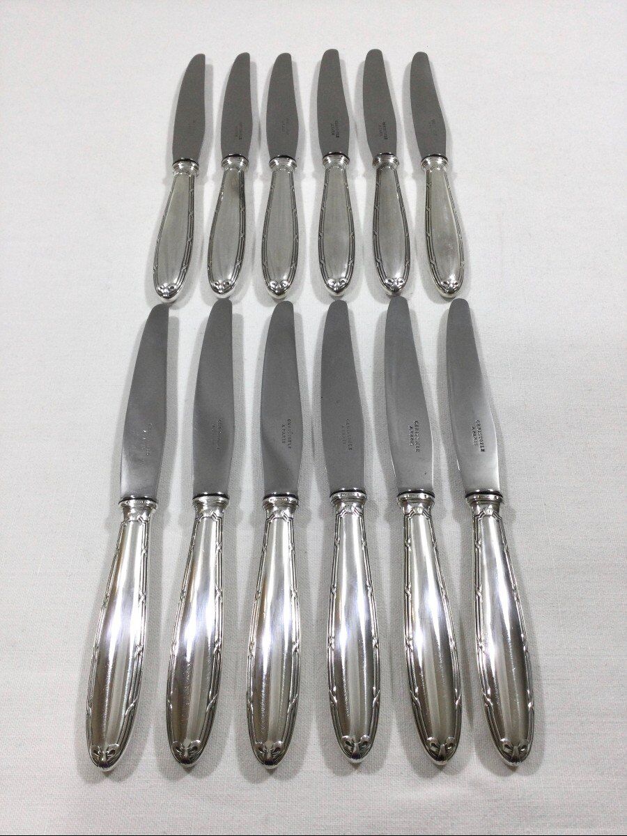 Christofle - Cross ribbon entremet knives